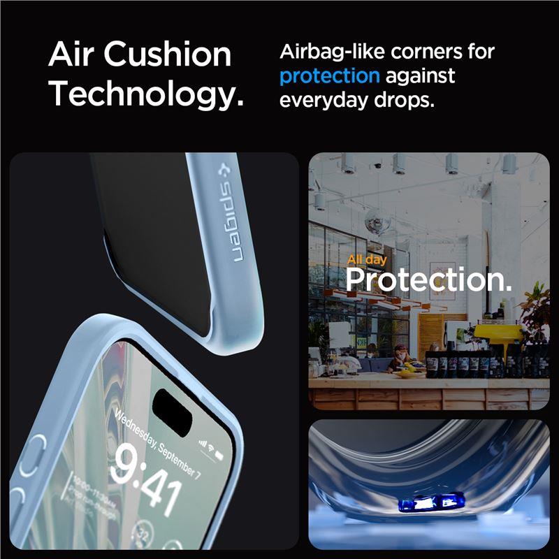 Spigen Crystal Hybrid dėklas iPhone 15 Pro Max – skaidrus, mėlynas