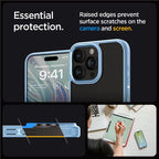 Spigen Crystal Hybrid dėklas iPhone 15 Pro Max – skaidrus, mėlynas