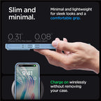 Spigen Crystal Hybrid dėklas iPhone 15 Pro Max – skaidrus, mėlynas