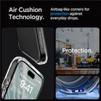 Spigen Crystal Hybrid dėklas iPhone 15 Pro Max – skaidrus