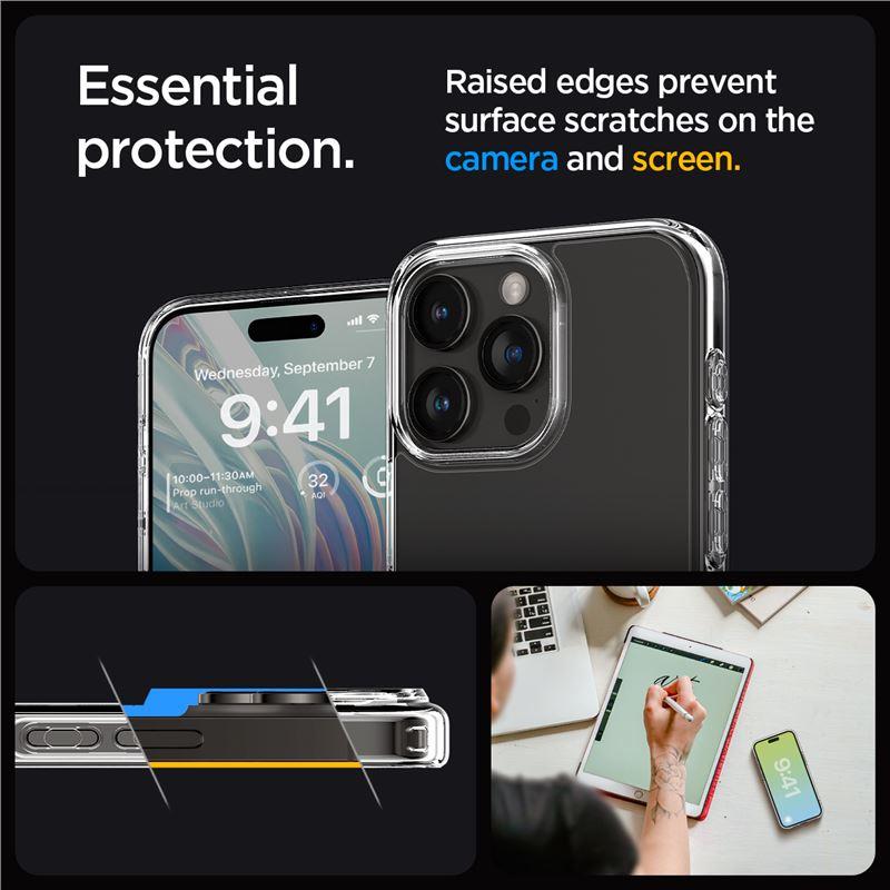 Spigen Crystal Hybrid dėklas iPhone 15 Pro Max – skaidrus