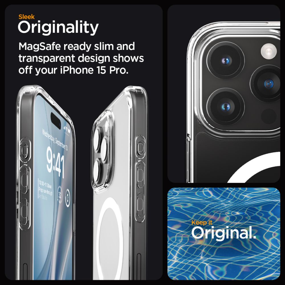 Spigen Ultra Hybrid MagSafe dėklas iPhone 15 Pro – baltas