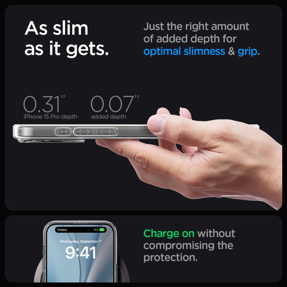 Spigen Ultra Hybrid MagSafe dėklas iPhone 15 Pro – baltas