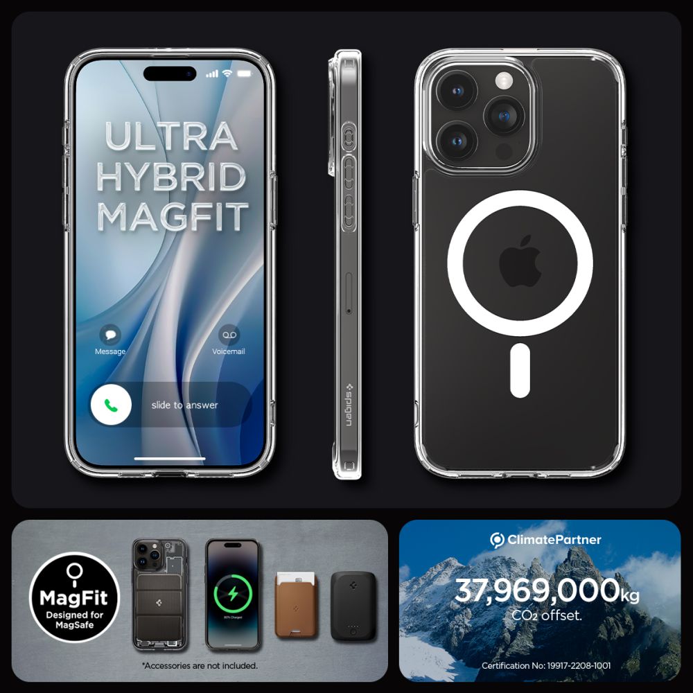 Spigen Ultra Hybrid MagSafe dėklas iPhone 15 Pro – baltas