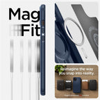 Spigen Mag Armor MagSafe dėklas iPhone 15 Plus – mėlynas
