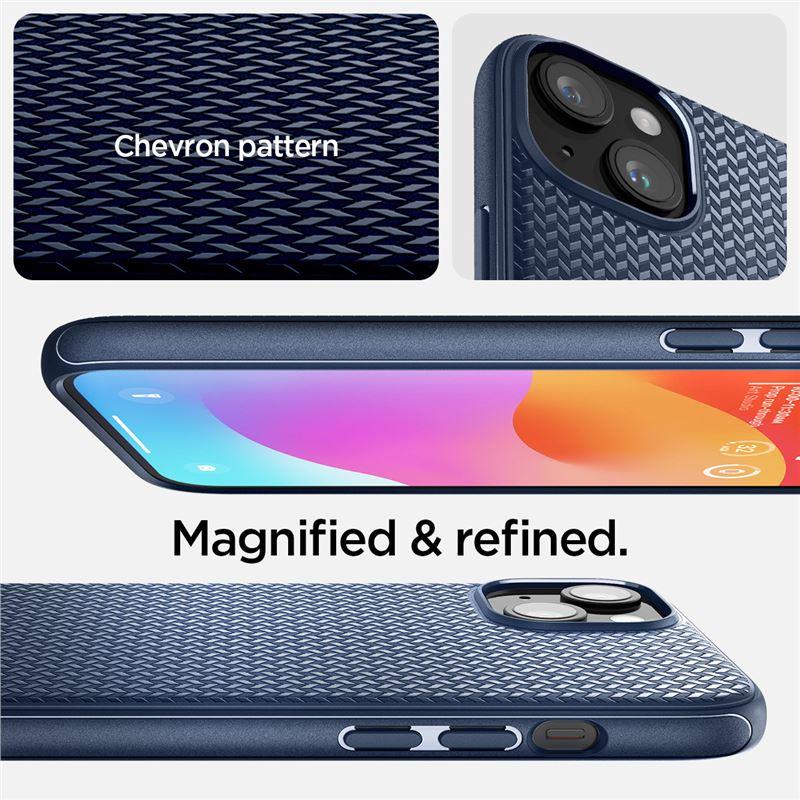 Spigen Mag Armor MagSafe dėklas iPhone 15 Plus – mėlynas