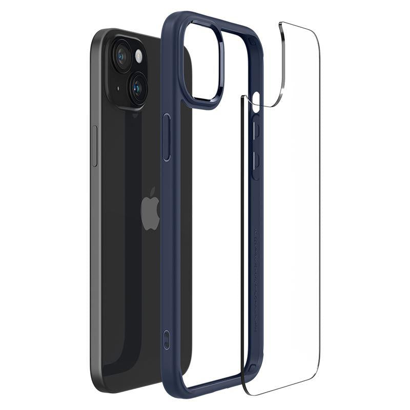 Spigen Crystal Hybrid dėklas iPhone 15 Plus – skaidrus mėlynas