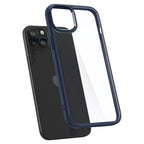 Spigen Crystal Hybrid dėklas iPhone 15 Plus – skaidrus mėlynas