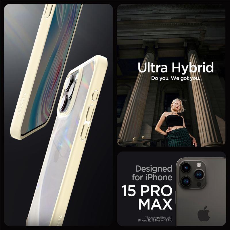 Spigen Crystal Hybrid dėklas iPhone 15 Pro Max – skaidrus smėlio (beige)