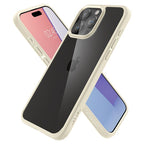 Spigen Crystal Hybrid dėklas iPhone 15 Pro Max – skaidrus smėlio (beige)