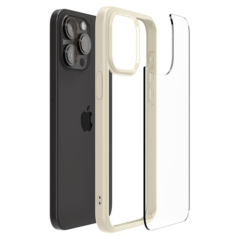 Spigen Crystal Hybrid dėklas iPhone 15 Pro Max – skaidrus smėlio (beige)