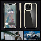 Spigen Crystal Hybrid dėklas iPhone 15 Pro Max – skaidrus smėlio (beige)