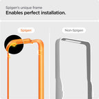 Spigen AlignMaster grūdintas stiklas iPhone 15 – juodas (2 vnt.)
