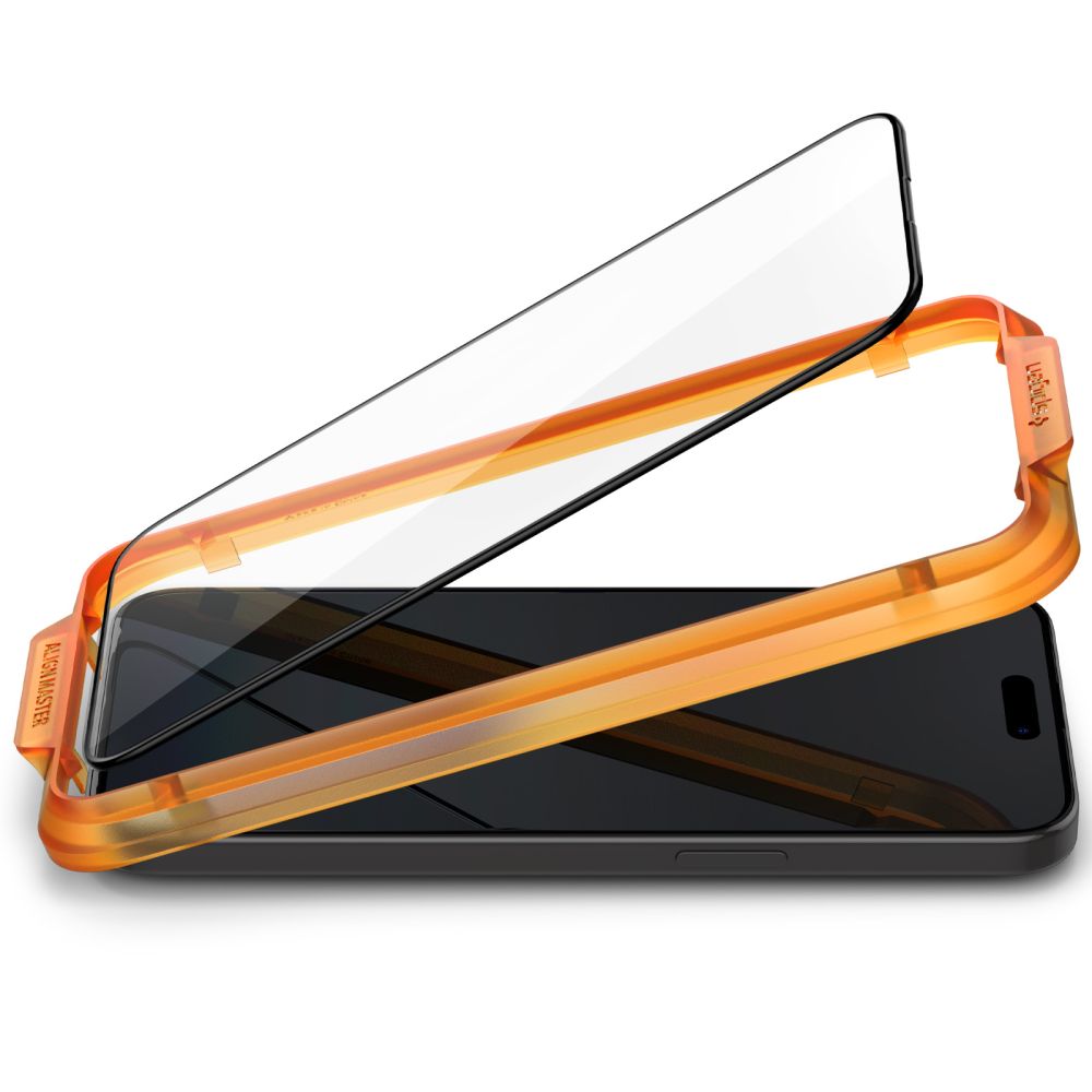 Spigen AlignMaster grūdintas stiklas iPhone 15 Plus – juodas (2 vnt.)