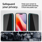 Spigen EZ Fit privatumo stiklas iPhone 15/16 (2 vnt.)