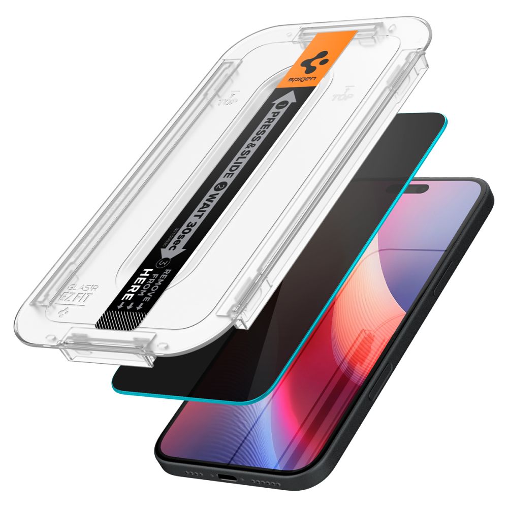 Spigen EZ Fit privatumo stiklas iPhone 15/16 (2 vnt.)