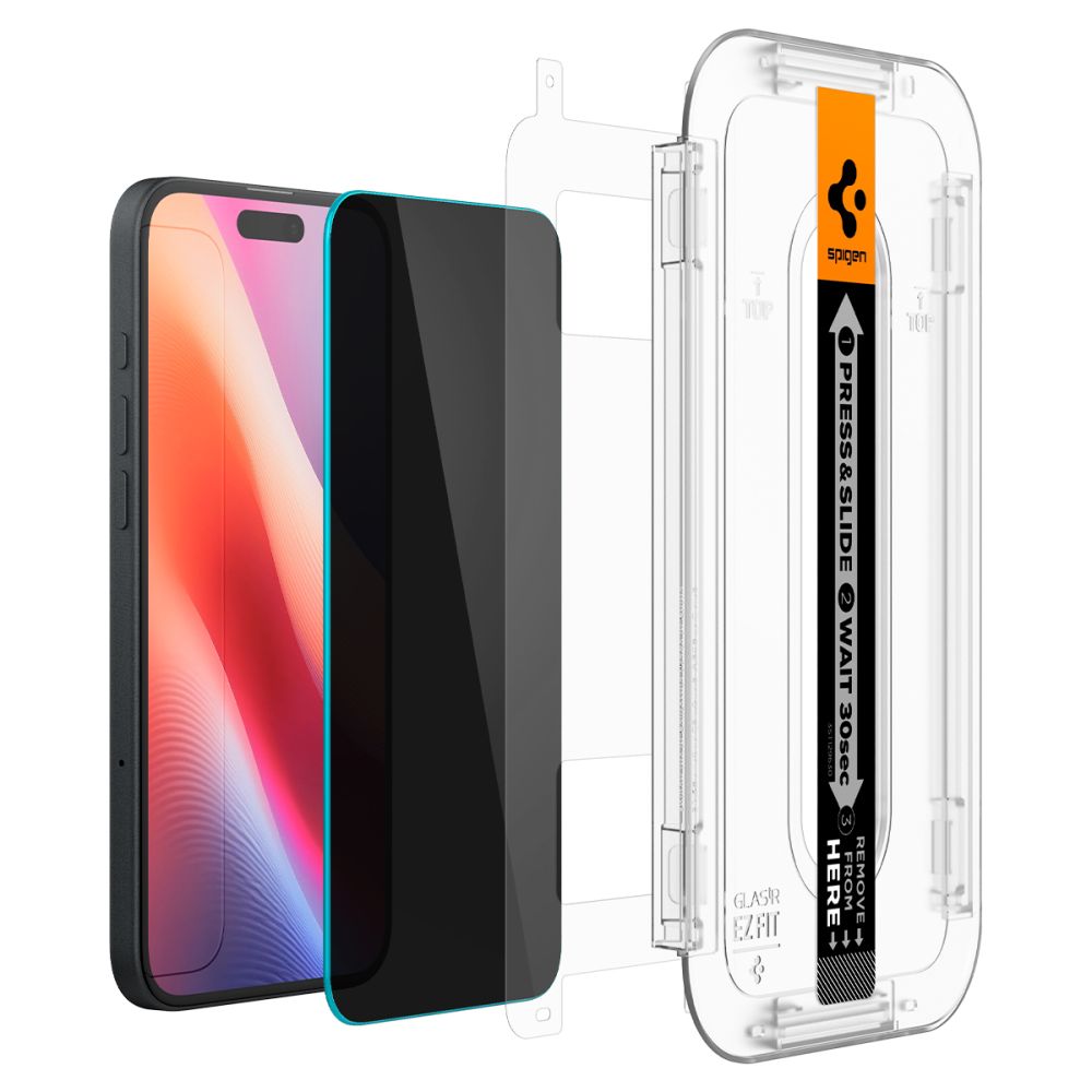 Spigen EZ Fit privatumo stiklas iPhone 15/16 (2 vnt.)