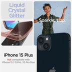 Spigen Liquid Crystal Glitter dėklas iPhone 15 Plus – rožinis