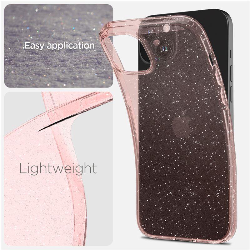 Spigen Liquid Crystal Glitter dėklas iPhone 15 Plus – rožinis