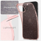 Spigen Liquid Crystal Glitter dėklas iPhone 15 Plus – rožinis