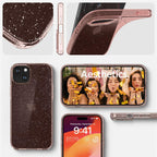Spigen Liquid Crystal Glitter dėklas iPhone 15 Plus – rožinis
