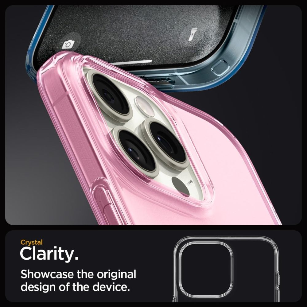 Spigen Liquid Crystal TPU dėklas iPhone 15 Pro – rož./mėlynas
