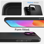 Spigen Thin Fit dėklas iPhone 15 – juodas