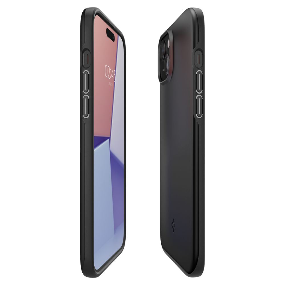 Spigen Thin Fit dėklas iPhone 15 – juodas