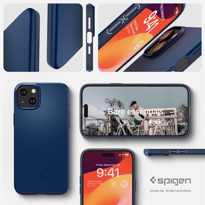 Spigen Thin Fit dėklas iPhone 15 Plus – mėlynas