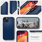Spigen Thin Fit dėklas iPhone 15 Plus – mėlynas