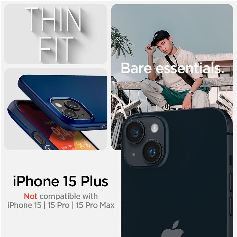 Spigen Thin Fit dėklas iPhone 15 Plus – mėlynas