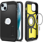 Spigen Tough Armor MagSafe dėklas iPhone 15 – juodas