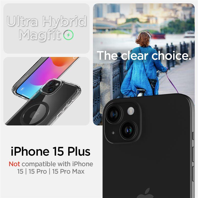 Spigen Ultra Hybrid MagSafe dėklas iPhone 15 Plus – anglies