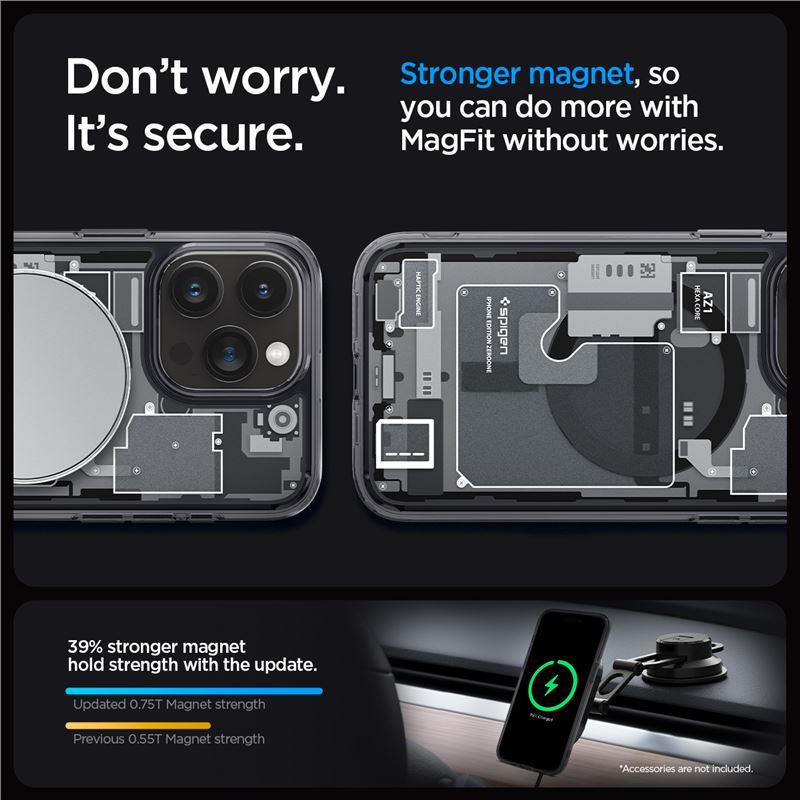 Spigen Ultra Hybrid MagSafe dėklas iPhone 15 Pro – pilkas