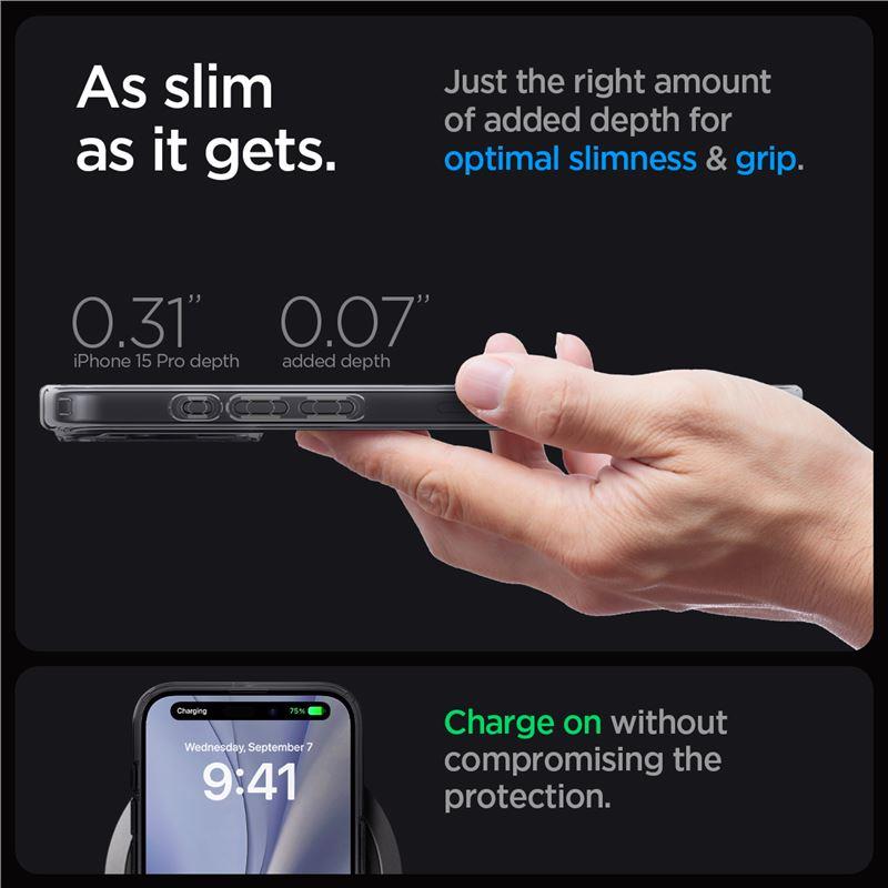 Spigen Ultra Hybrid MagSafe dėklas iPhone 15 Pro – pilkas