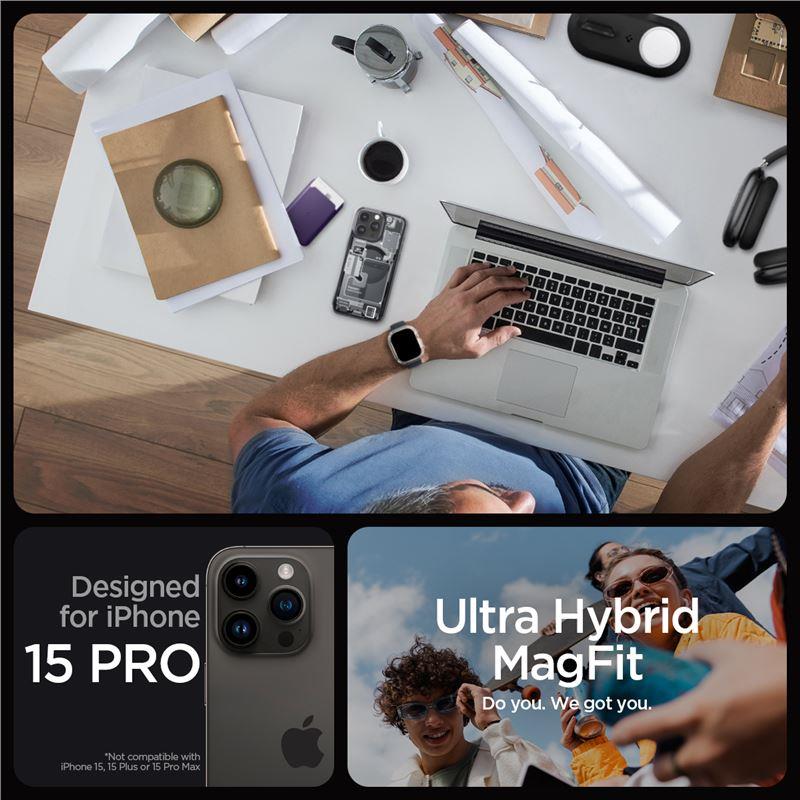 Spigen Ultra Hybrid MagSafe dėklas iPhone 15 Pro – pilkas