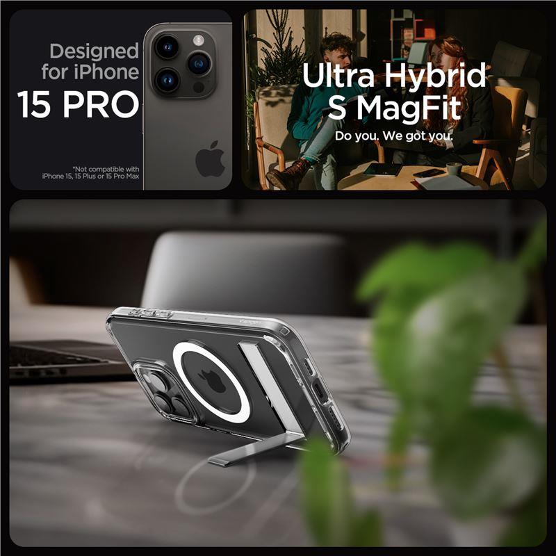 Spigen Ultra Hybrid S MagSafe dėklas iPhone 15 Pro – skaidrus