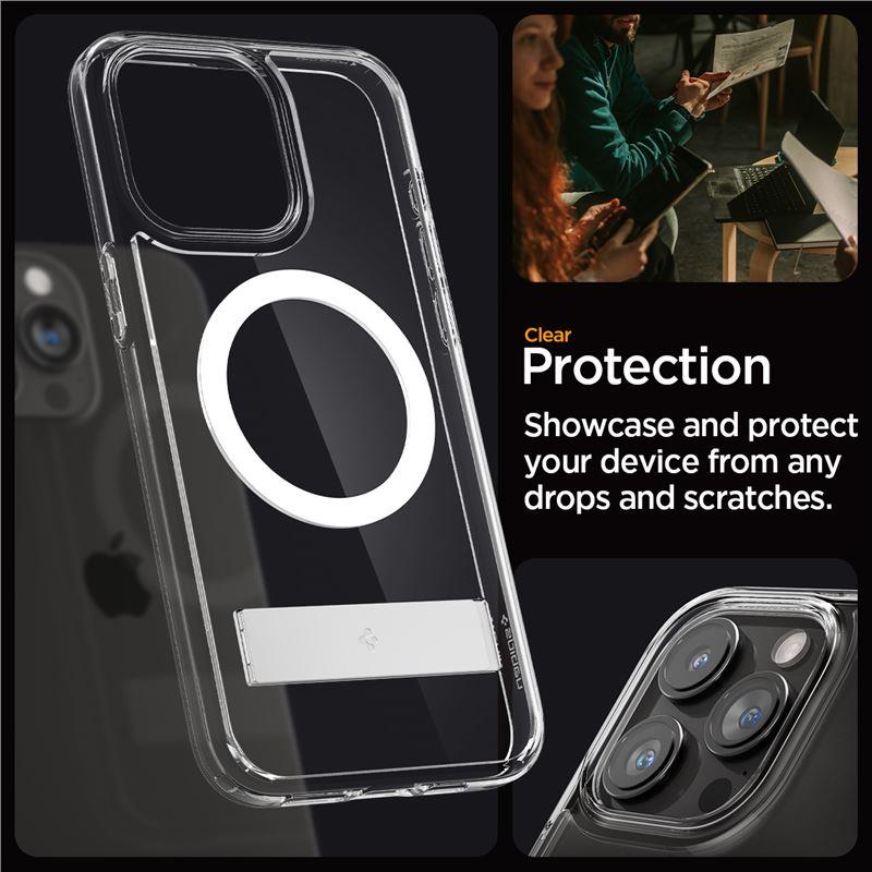 Spigen Ultra Hybrid S MagSafe dėklas iPhone 15 Pro – skaidrus