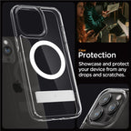Spigen Ultra Hybrid S MagSafe dėklas iPhone 15 Pro – skaidrus