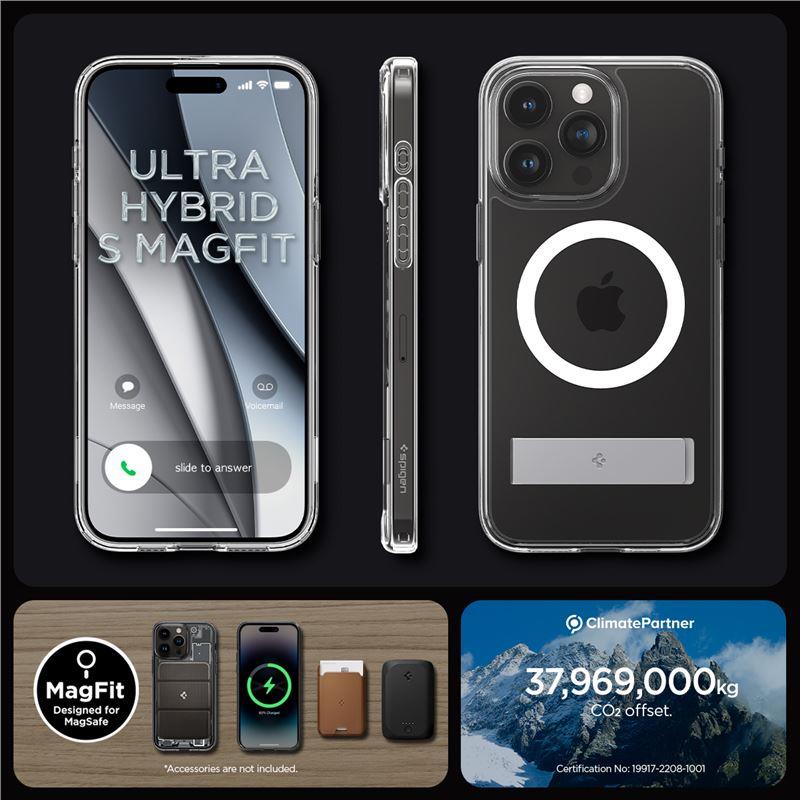 Spigen Ultra Hybrid S MagSafe dėklas iPhone 15 Pro – skaidrus