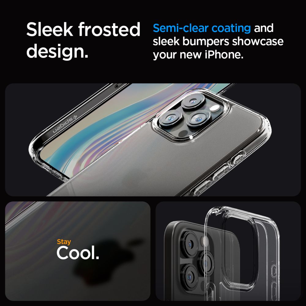 Spigen Ultra Hybrid dėklas iPhone 15 Pro – skaidrus matinis
