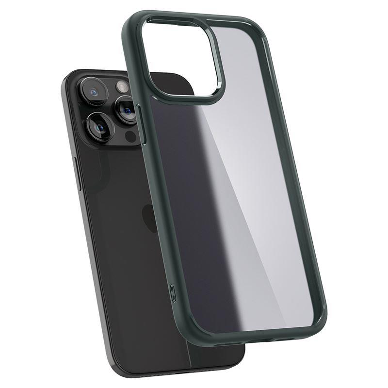 Spigen Rugged Armor MagSafe dėklas iPhone 15 Pro Max – tamsiai žalias
