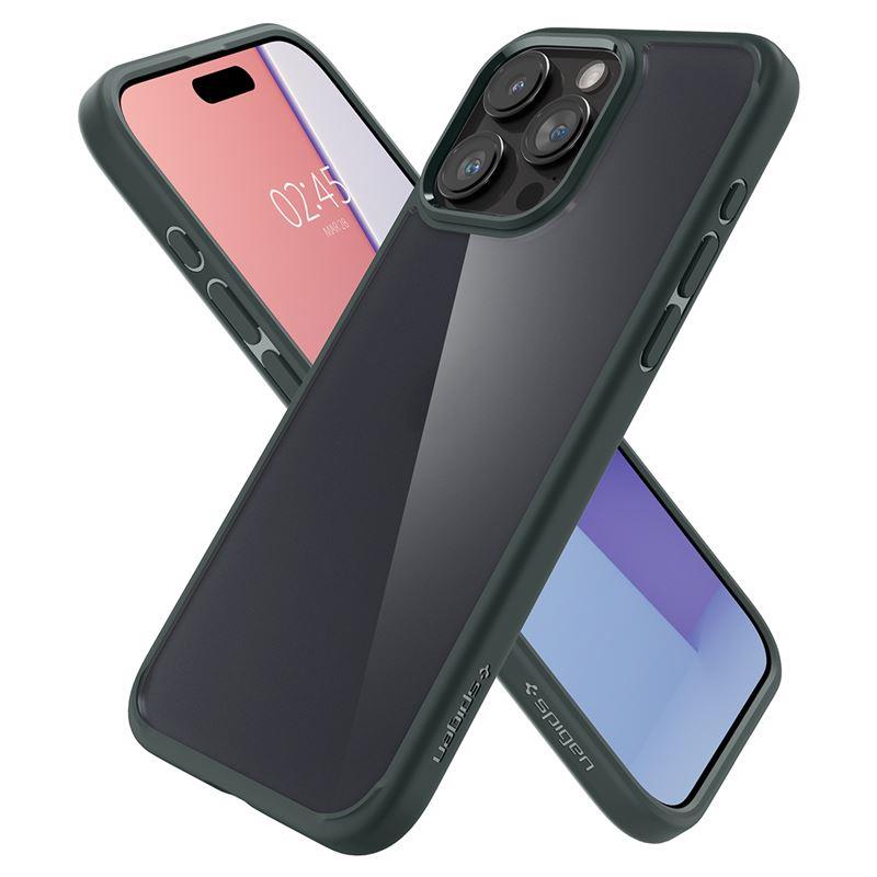 Spigen Rugged Armor MagSafe dėklas iPhone 15 Pro Max – tamsiai žalias
