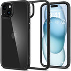 Spigen Ultra Hybrid dėklas iPhone 15 – matinė juoda
