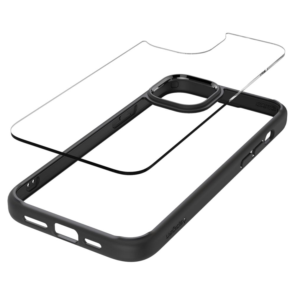 Spigen Ultra Hybrid dėklas iPhone 15 – matinė juoda