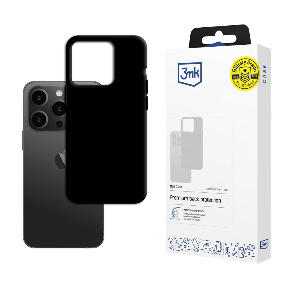 Apple iPhone 15 Pro – 3mk matinis dėklas juodas