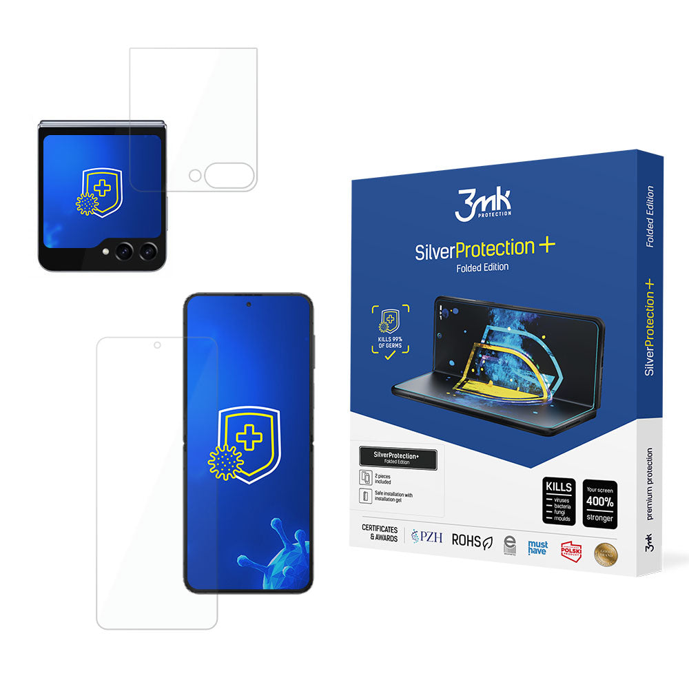 Samsung Galaxy Z Flip 5 – 3mk SilverProtection+ sulankstytas leidimas -- Samsung Galaxy Z Flip 5