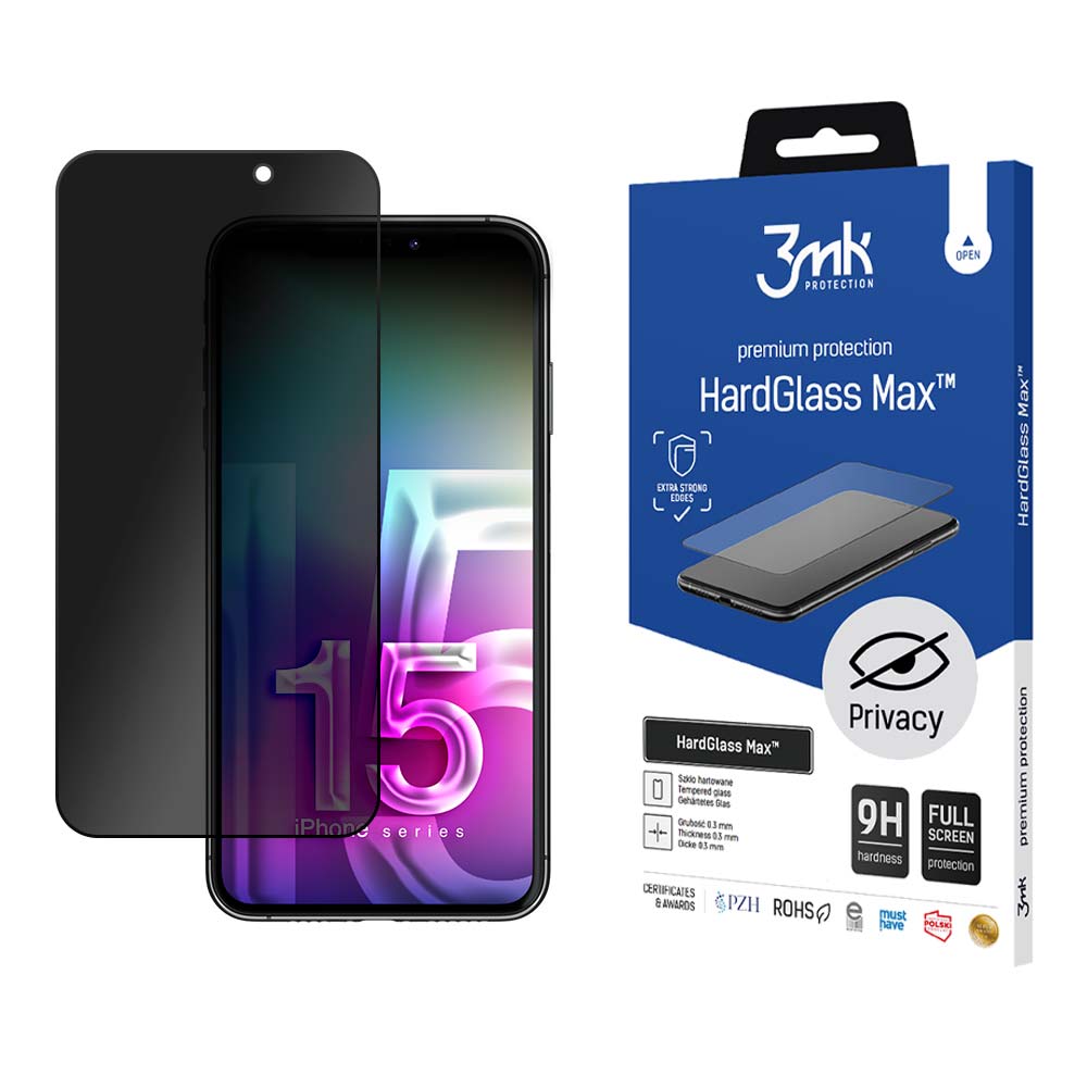 Apple iPhone 15 Plus – 3mk HardGlass Max Privacy™ -- iPhone 15 Plus