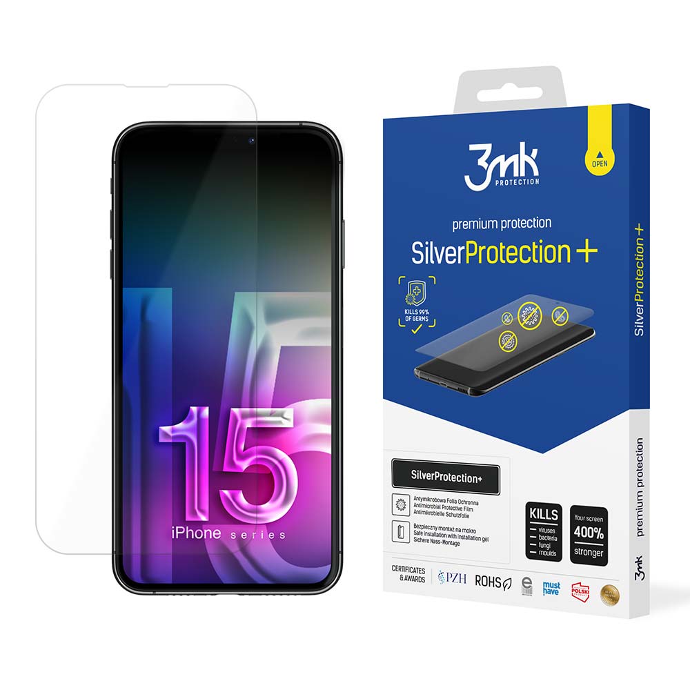 3mk SilverProtection+ apsauginė plėvelė iPhone 15 Plus -- iPhone 15 Plus