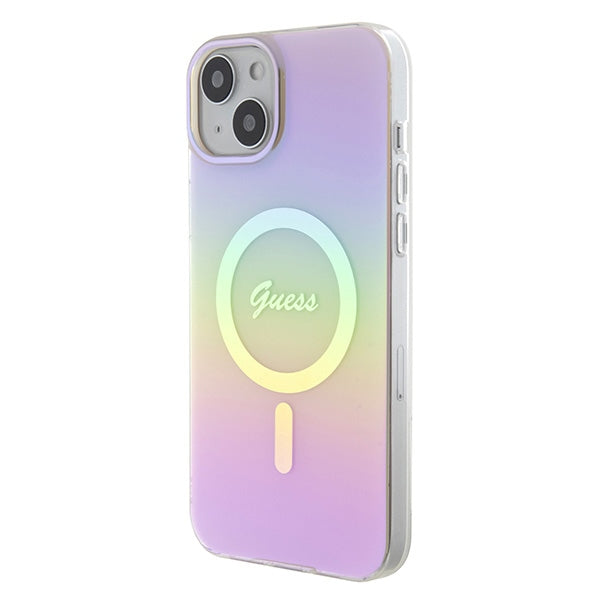 Guess MagSafe dėklas iPhone 15 Plus – rožinis